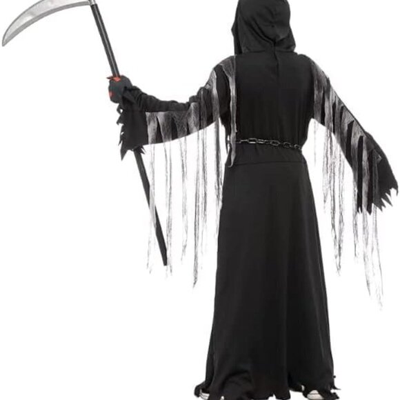 Spooktacular Creations Child Red Skull Reaper Costume Size YL 10-12 New - Picture 3 of 6